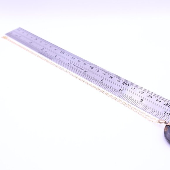 Gold-plate & Turquoise Ring Necklace - Picture 4 of 4